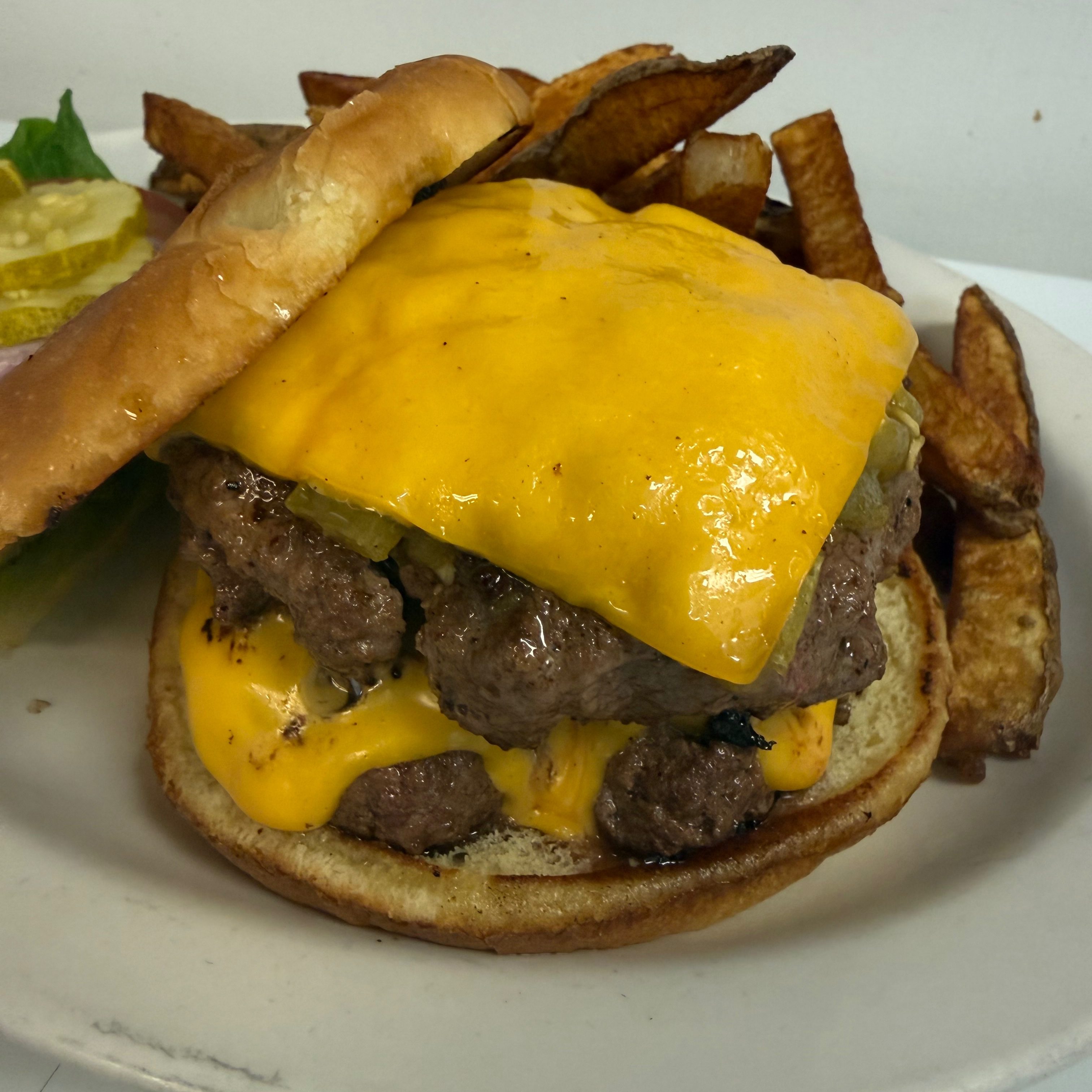 Double Green Chile Cheeseburger.